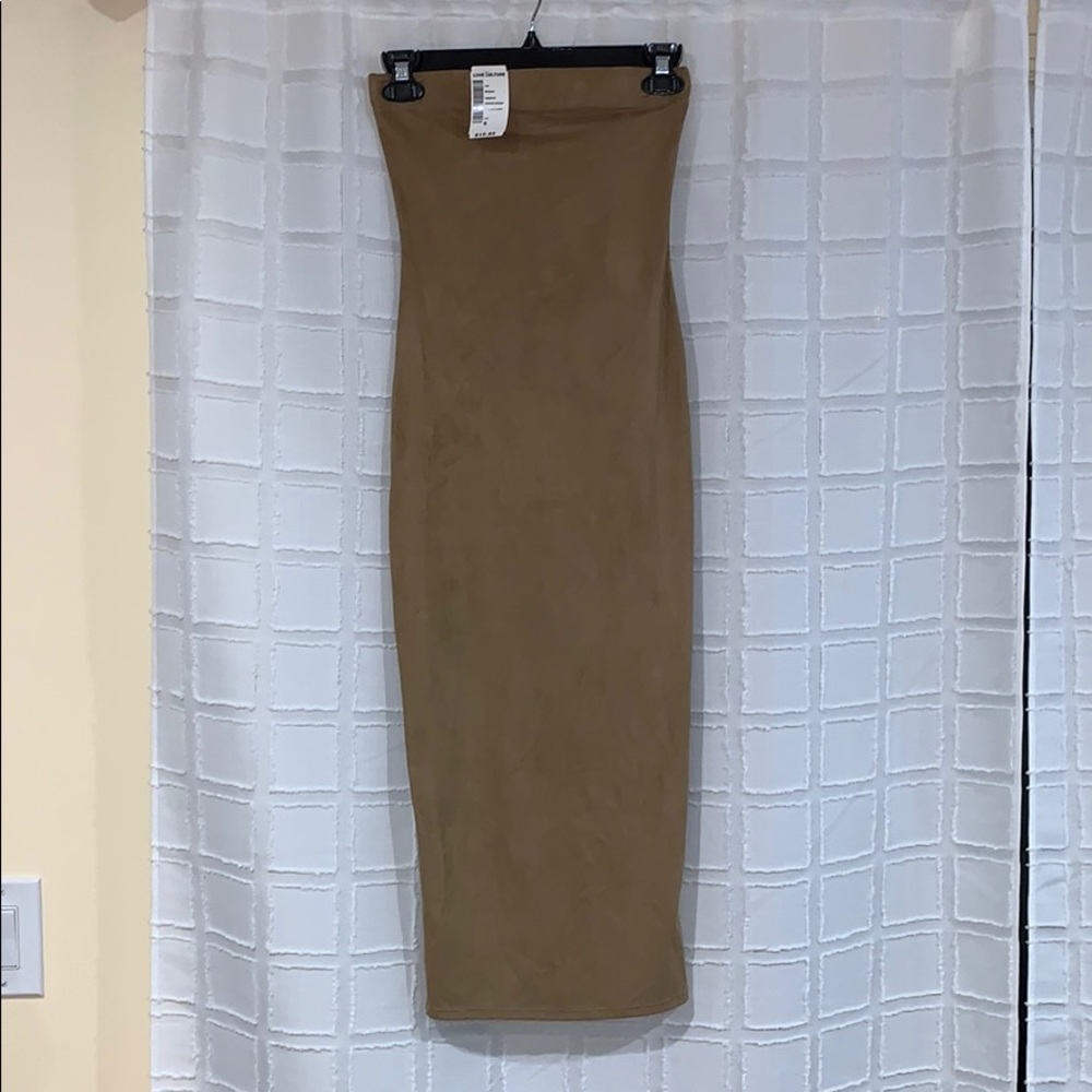 NWT - Love Culture Camel Tube Midi Bodycon Dress